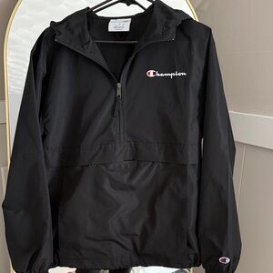 Champion Black Hooded Windbreaker